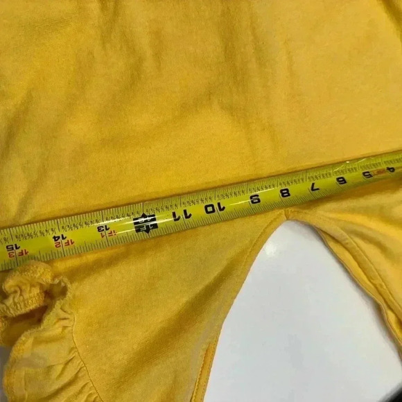 ASOS cotton cap sleeve top. Deep V front & back Yellow size 2 - Picture 3 of 7